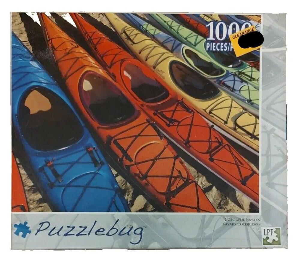 Puzzlebug Colorful Kayaks 1000 Pc Jigsaw Puzzle Age 10+ 2012 Missing 1 Pc Crafts
